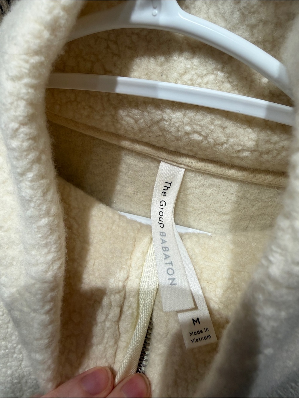 Aritzia the group babaton Sherpa Cream Half-Zip Cowl Turtleneck Sweater wool - Picture 4 of 5